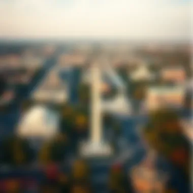 Aerial View of Washington, D.C. Landmarks Aerial view of iconic landmarks in Washington, D.C.