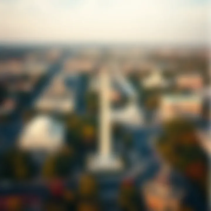 Aerial View of Washington, D.C. Landmarks Aerial view of iconic landmarks in Washington, D.C.