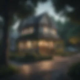 A serene neighborhood showcasing beautiful homes