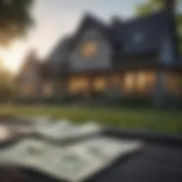 Visual representation of cash purchasing a home