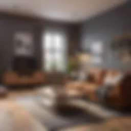 A cozy living room in a rented apartment showcasing stylish decor and comfort.