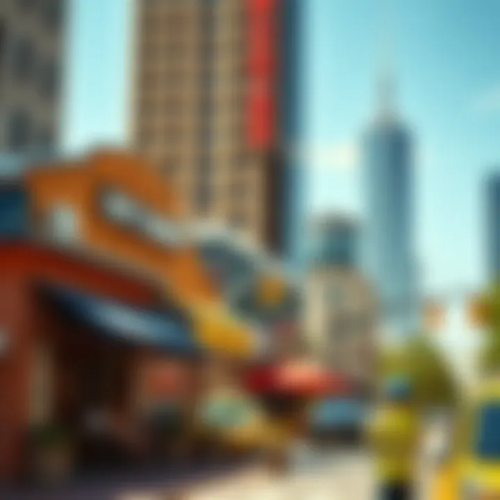 Vibrant City Life Vibrant city life showcasing local amenities and attractions