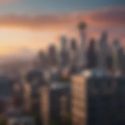 A panoramic view of Seattle's skyline showcasing diverse architectural styles