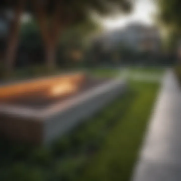 Outdoor amenities and green spaces associated with Melrose apartments