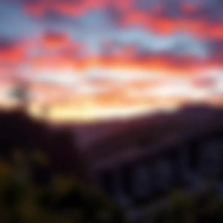Picturesque sunset view from Beachwood Canyon apartments