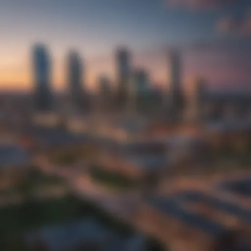 A vibrant city skyline showcasing Fort Worth's architectural diversity