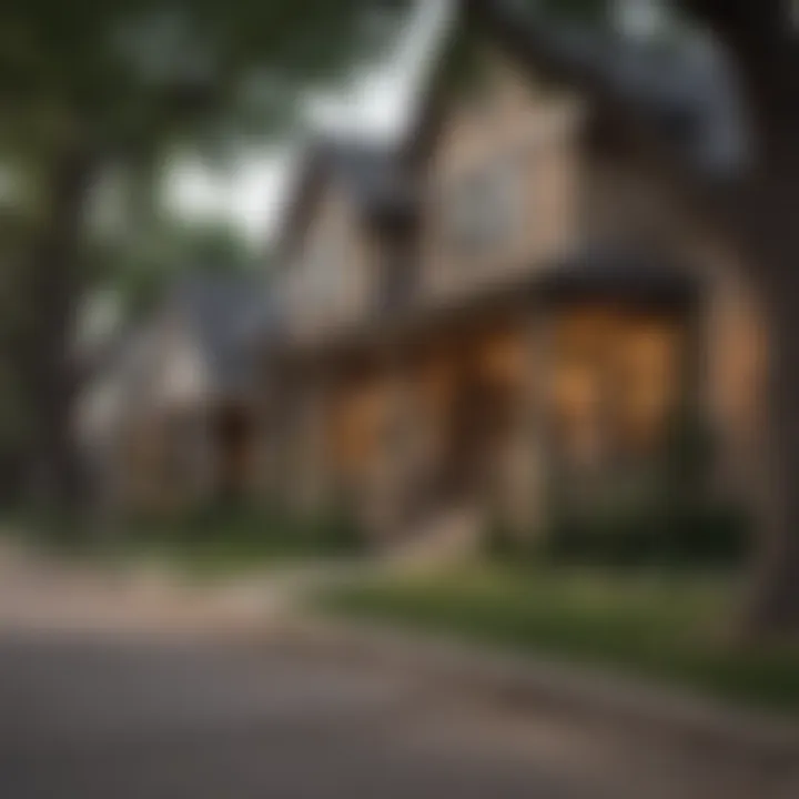 An inviting neighborhood street with charming homes in Fort Worth