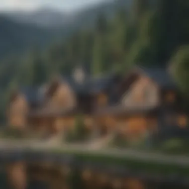 Lush mountain town surrounded by trees and nature