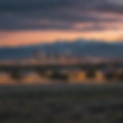 Scenic view of the Denver skyline with mountains in the background