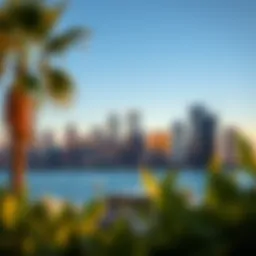 A scenic view of downtown San Diego showcasing its skyline and bay.