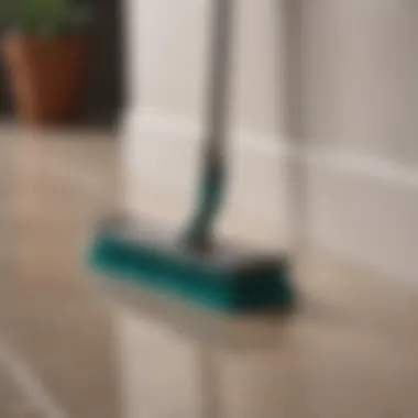 Essential Cleaning Tools for Baseboards Cleaning supplies for baseboard care on a countertop