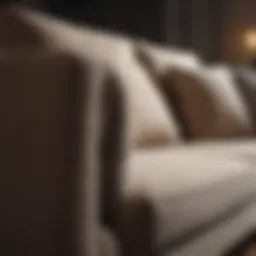 Luxurious fabric sofa with a clean appearance