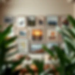 A beautifully arranged gallery wall featuring diverse art styles