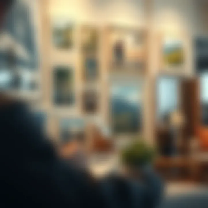 Curating Artworks for Your Wall Close-up of an artwork selection process