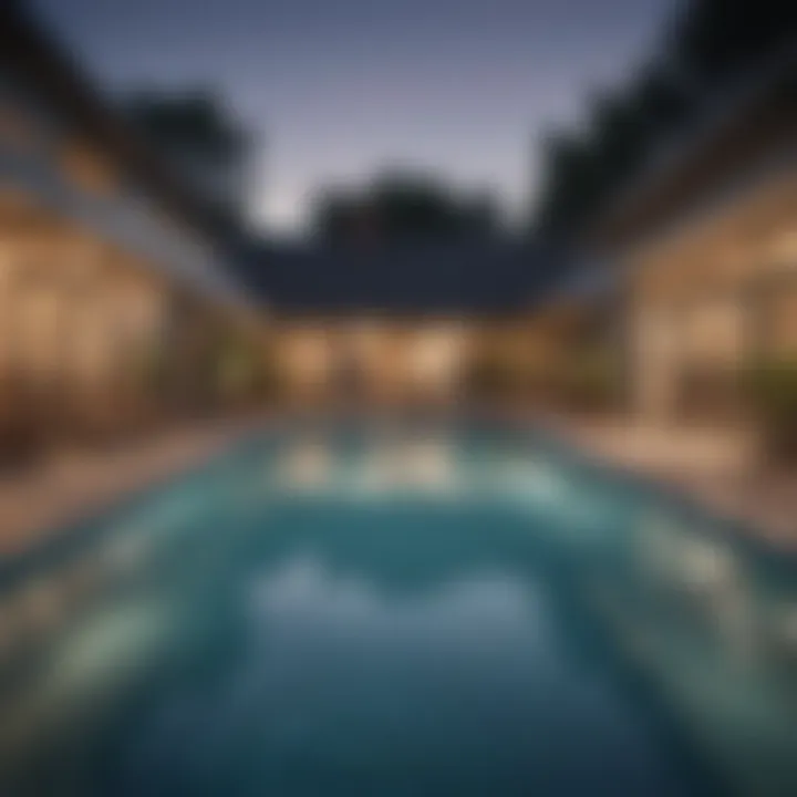 Amenities available at Brentwood Apartments including a fitness center and pool
