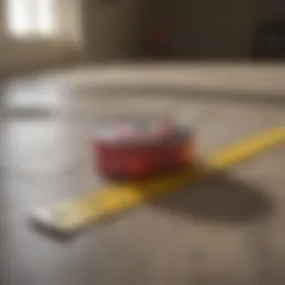 Measuring tape laid out in a room for accurate measurement