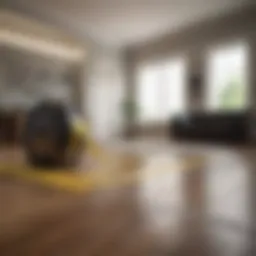 Measuring a room with a tape measure