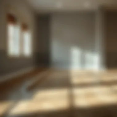 Chalk Line for Outlining Measurements A chalk line being used to outline boundaries for measurements in a renovated space