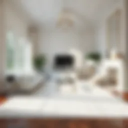 Elegant living room featuring a clean white area rug