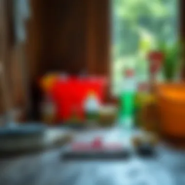 Essential Cleaning Solutions and Tools Various cleaning solutions and tools for wood floor maintenance