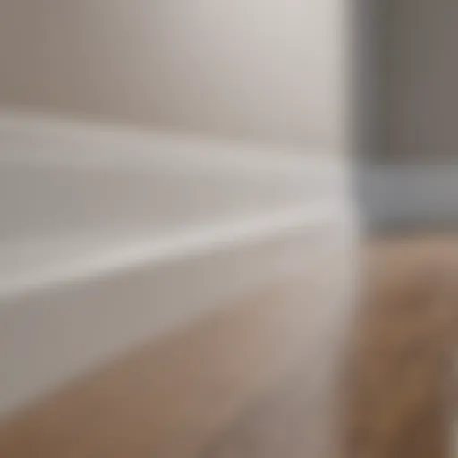 Spotless white baseboards enhancing room aesthetics