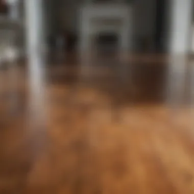 Before and after comparison of polished wooden floor