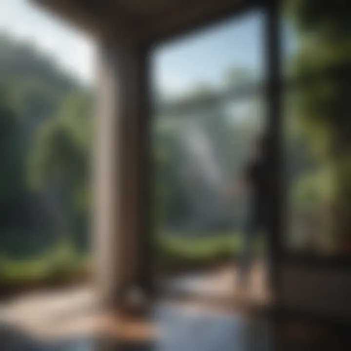 Demonstration of effective window cleaning technique