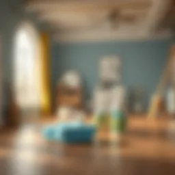 Cleaning supplies for fake wooden floors