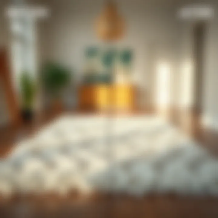 Transformation of a Shaggy White Rug Before and after cleaning shaggy white rug