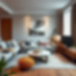 Cozy living room setup with stylish furniture