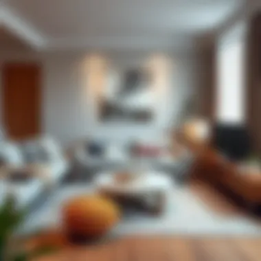 Cozy living room setup with stylish furniture