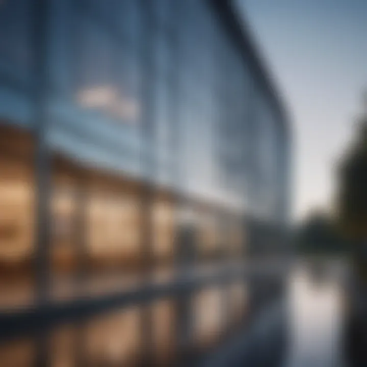 A clear view of a modern building with spotless glass windows.