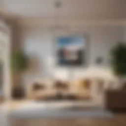 Example of a well-hung picture in a modern living room setting