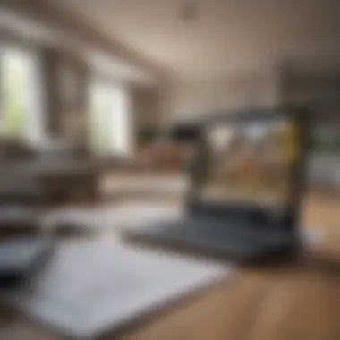 Calculator with housing layout in the background