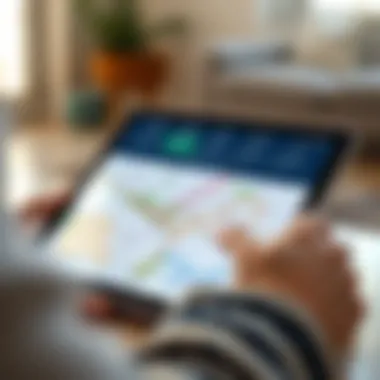 Digital Mapping Application on a Tablet Digital mapping application on a tablet