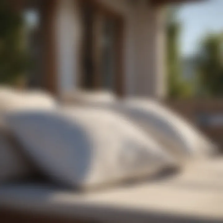 Decorative pillows drying in the sun