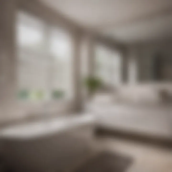 Well-maintained blinds hanging in a bright, clean bathroom