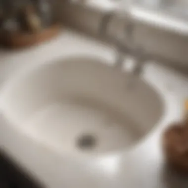 Before and after image of a clean sink