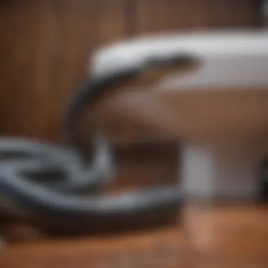 A plumber's snake coiled and ready for use