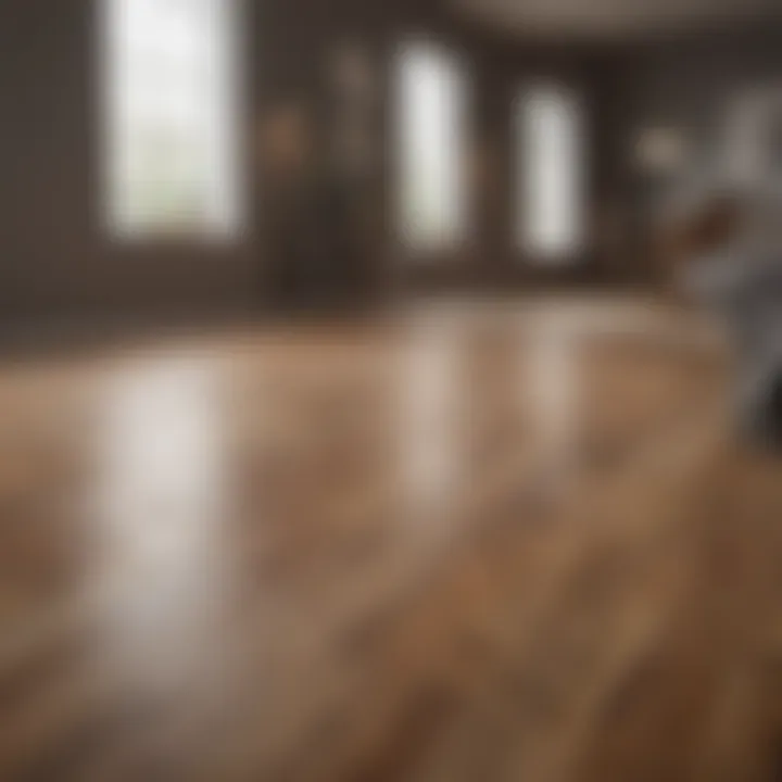 Before and after comparison of laminate floor cleaning