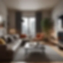 Stylish living room arrangement in an apartment