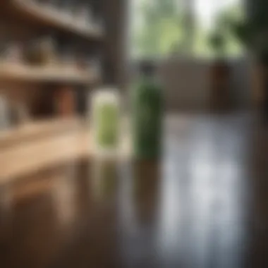 Eco-friendly floor cleaning products displayed on a shelf