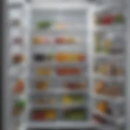 Interior view of a clean fridge with organized shelves