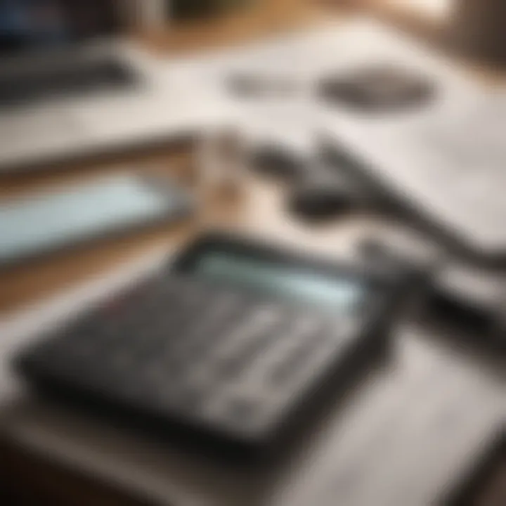 A close-up of a calculator and financial documents on a desk