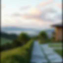 A serene landscape illustrating a cash transaction for real estate