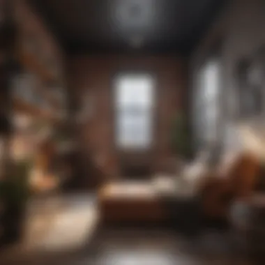 A cozy reading nook in a small apartment loft