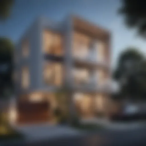 A blueprint of a modern duplex showcasing innovative design elements