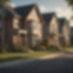 Charming residential street showcasing affordable housing options in a small town