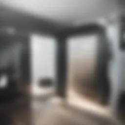 A modern apartment showcasing a spacious living area