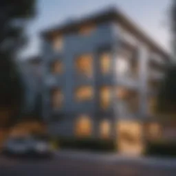 Stylish apartment exterior near UCLA showcasing modern architecture